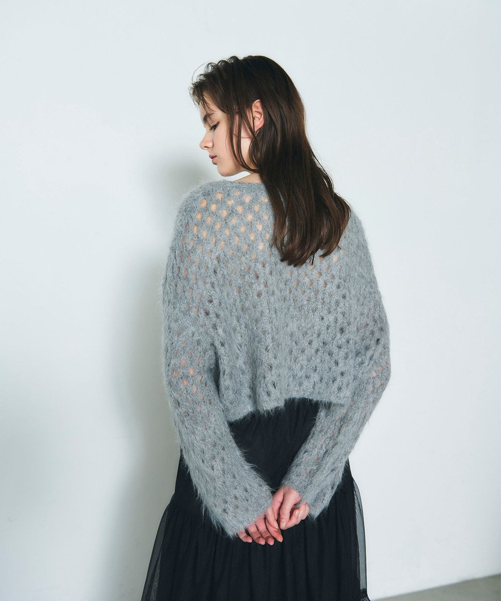 GRACE CONTINENTAL アルパカメッシュニットトップ