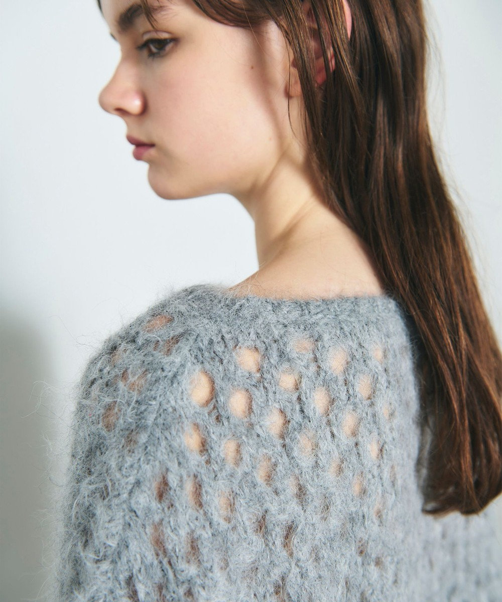 GRACE CONTINENTAL アルパカメッシュニットトップ