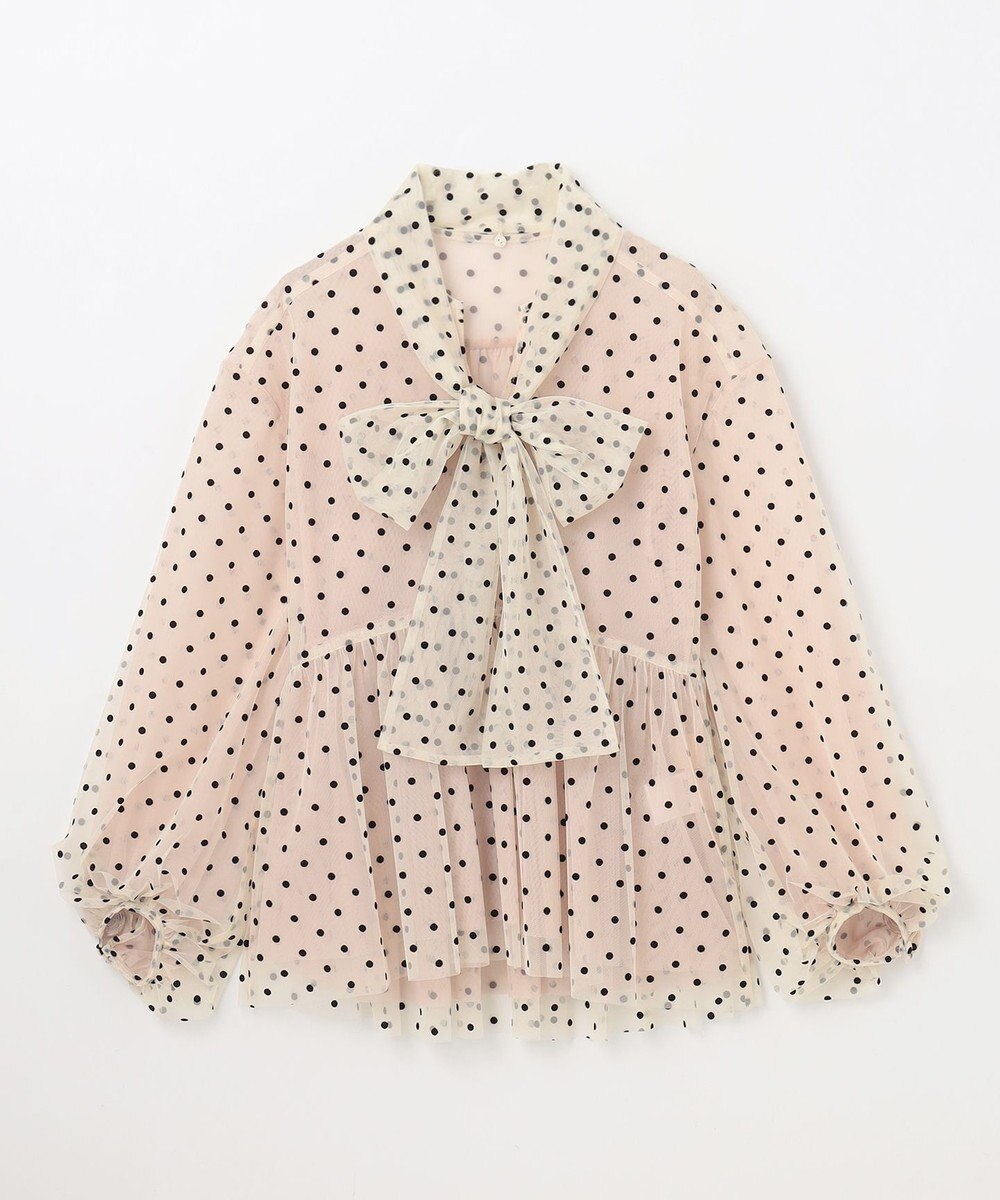 GRACE CONTINENTAL ドットフロッキーチュールトップ 