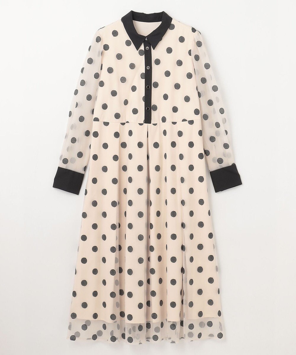 GRACE CONTINENTAL ラメドット刺繍ドレス 