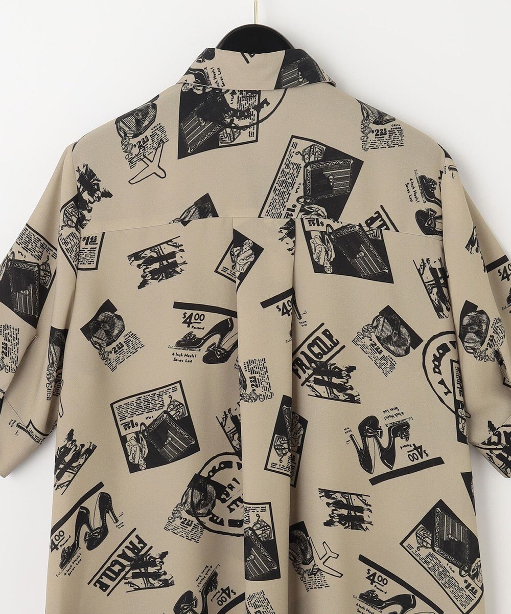 GRACE CONTINENTAL フォトプリントシャツドレス ベージュ