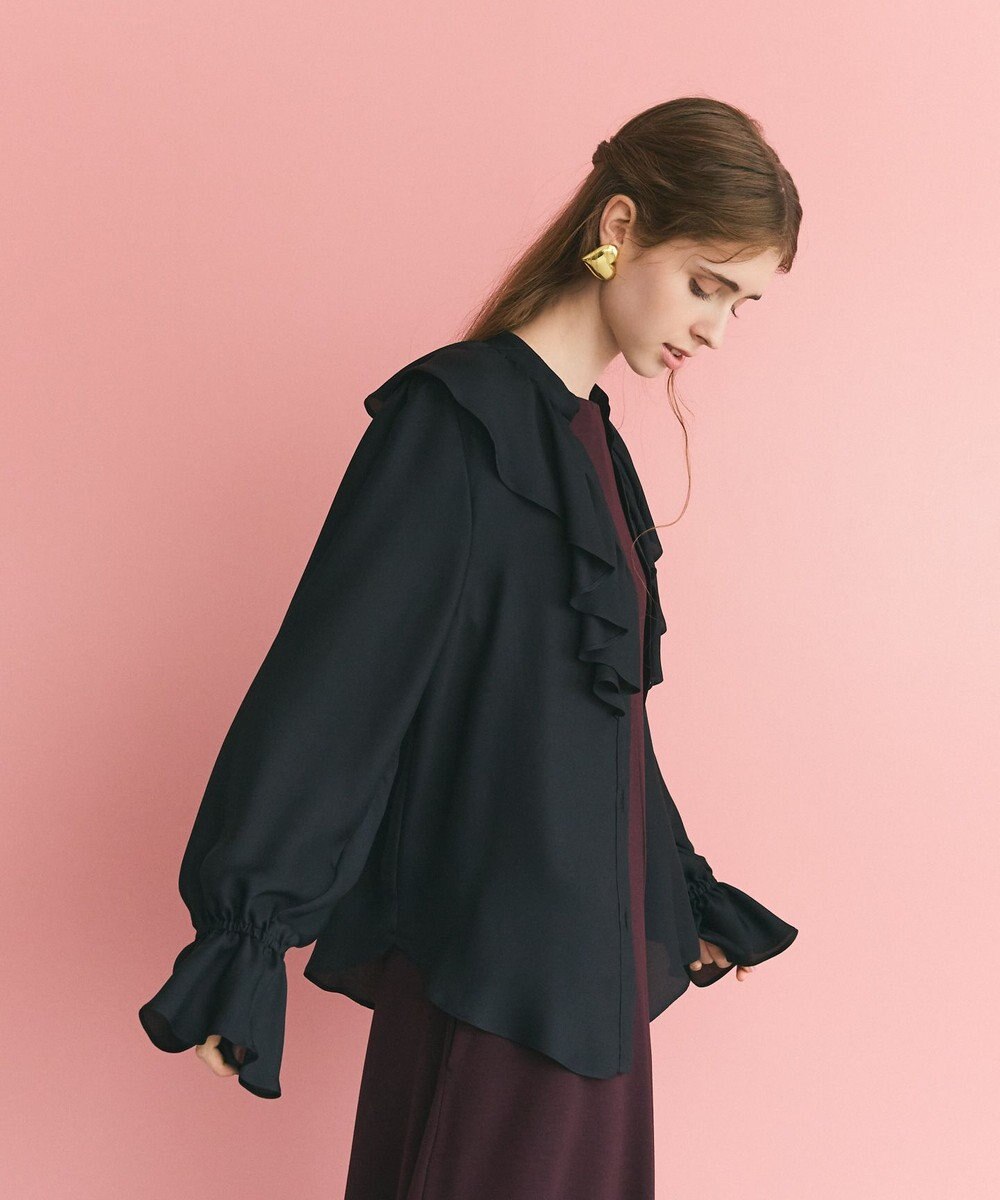 GRACE CONTINENTAL スキッパーラッフルブラウス 