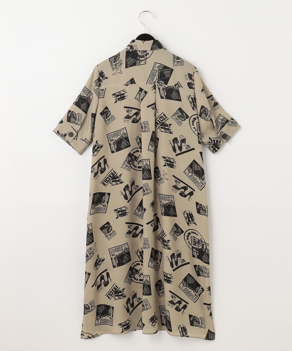 GRACE CONTINENTAL フォトプリントシャツドレス ベージュ