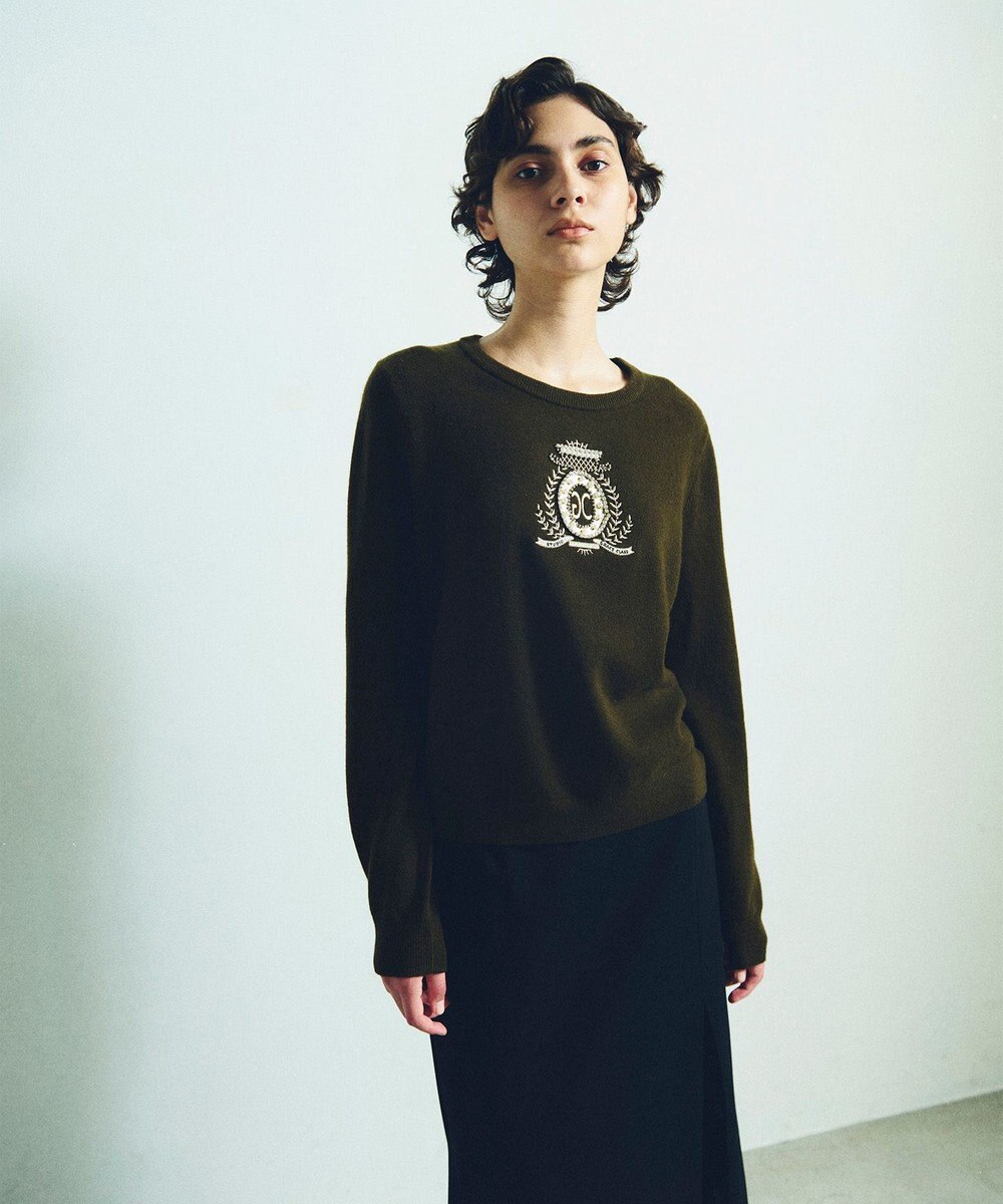 GRACE CONTINENTAL エンブレム刺繍ニットトップ