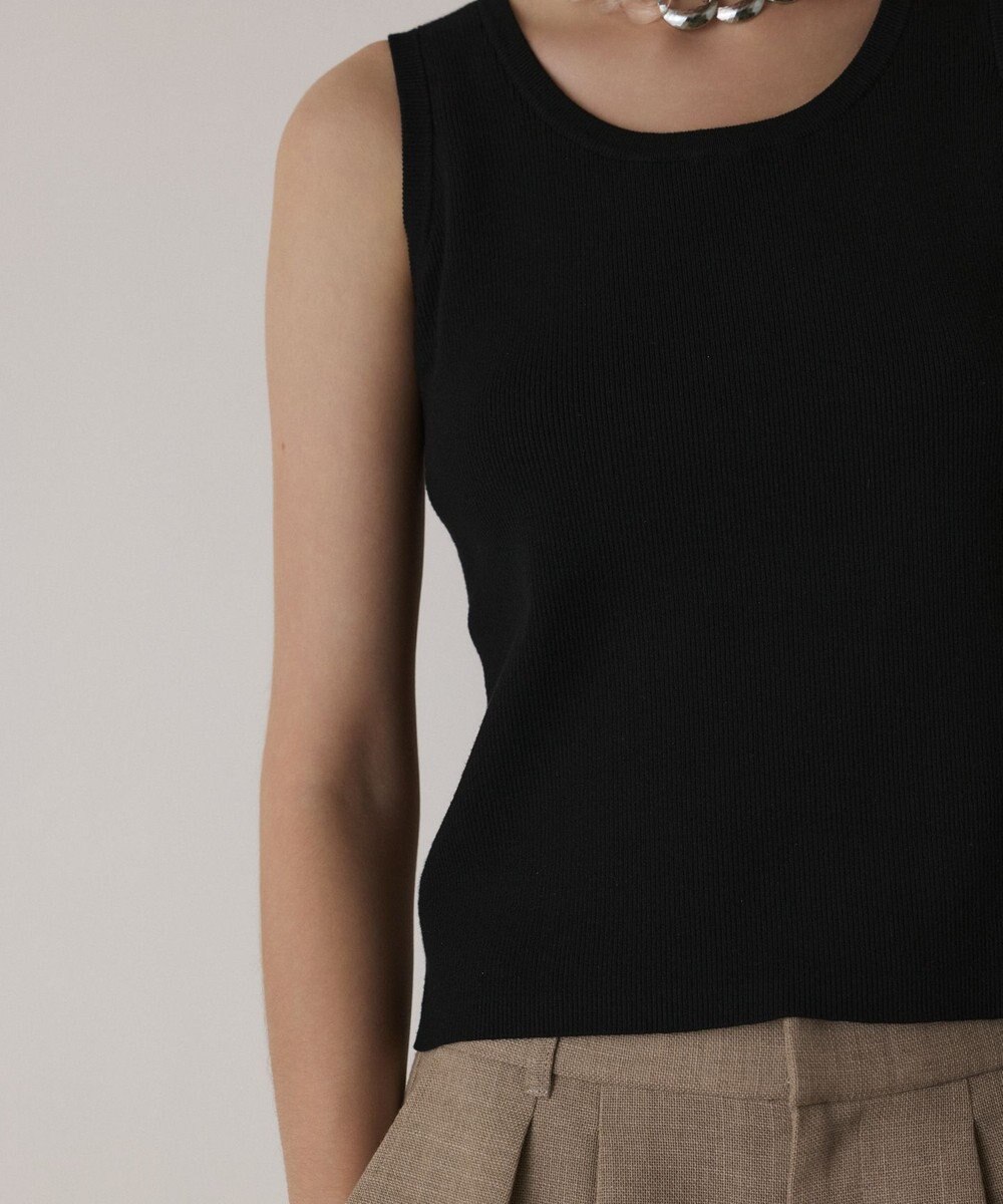 GRACE CONTINENTAL Uネックリブニットトップ 