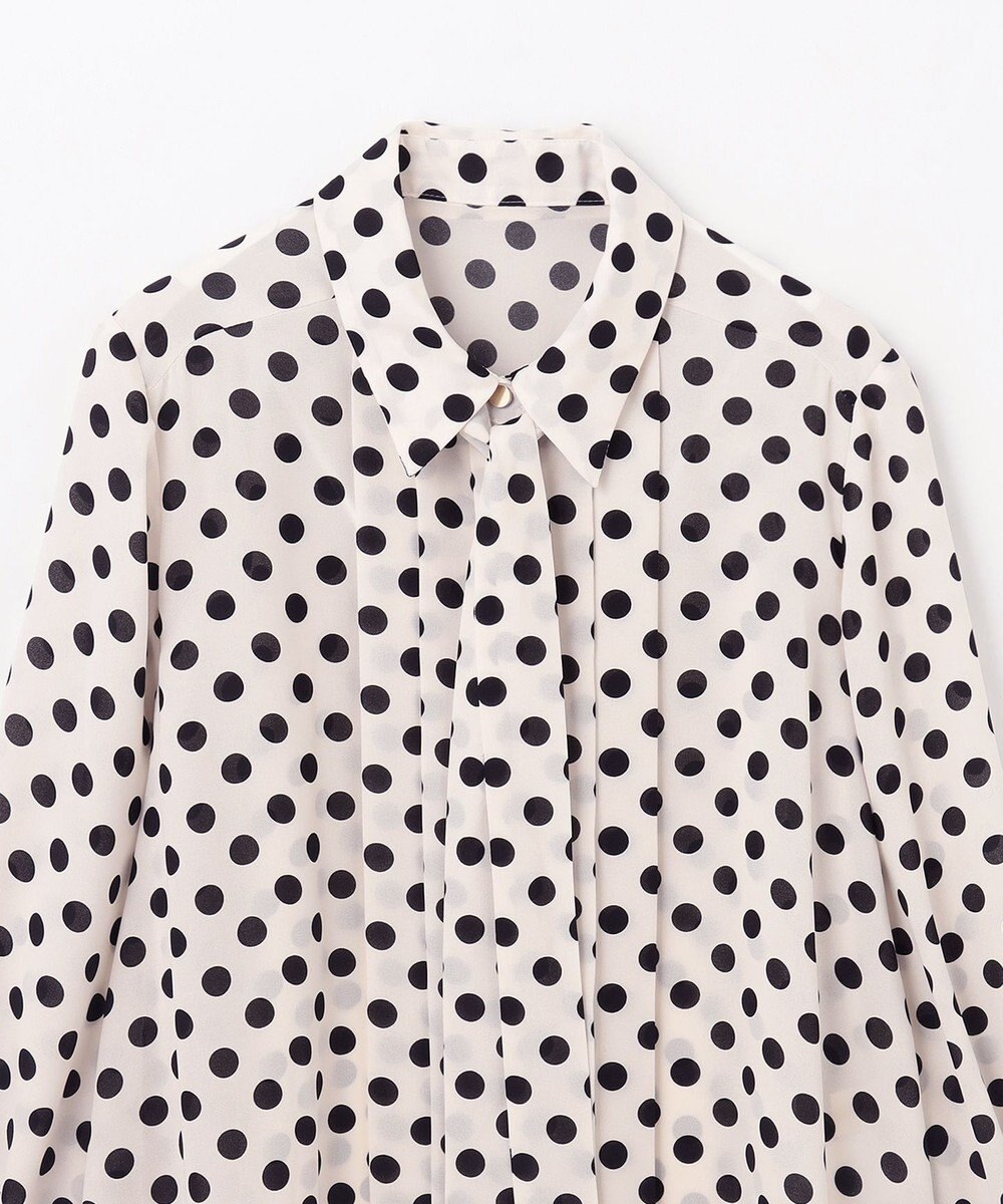GRACE CONTINENTAL ドットプリントボウタイブラウス 