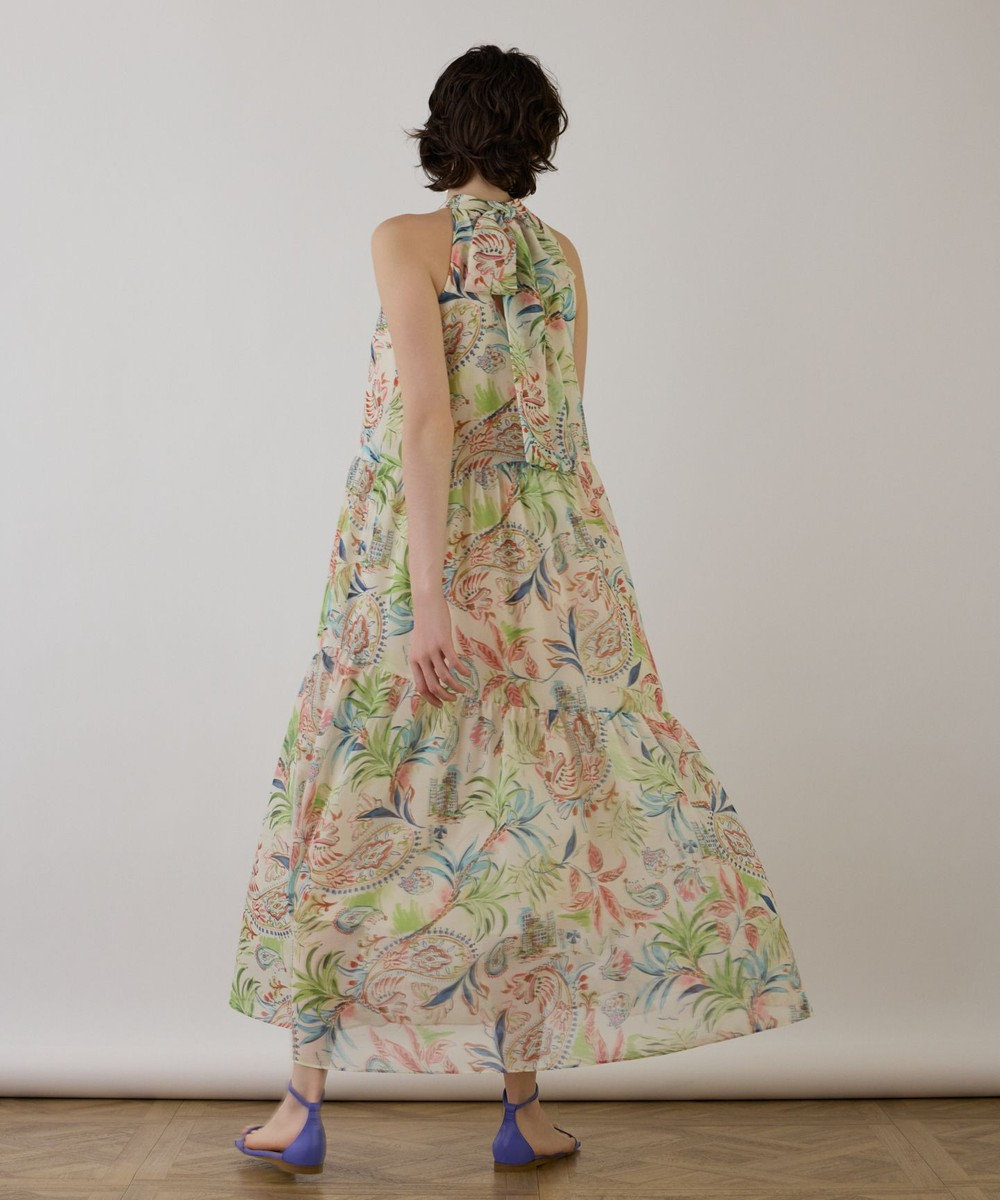 GRACE CONTINENTAL リゾートプリントティアードワンピース