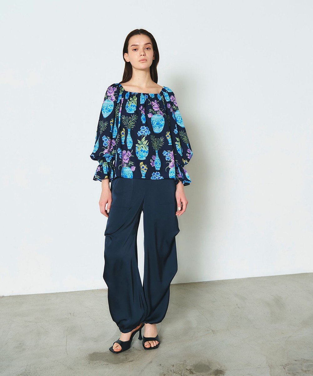 GRACE CONTINENTAL フラワーベースプリントトップ 