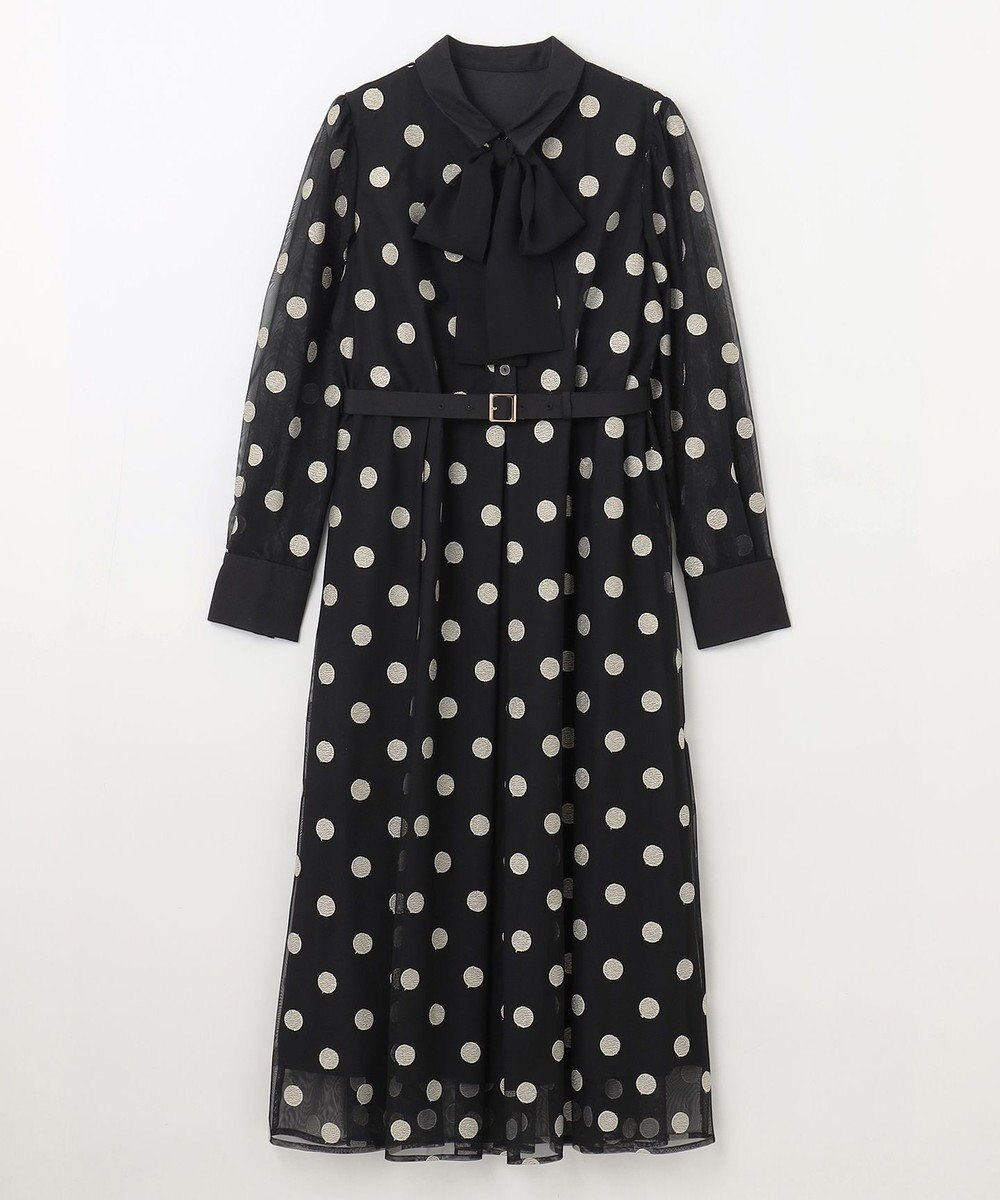 GRACE CONTINENTAL ラメドット刺繍ドレス