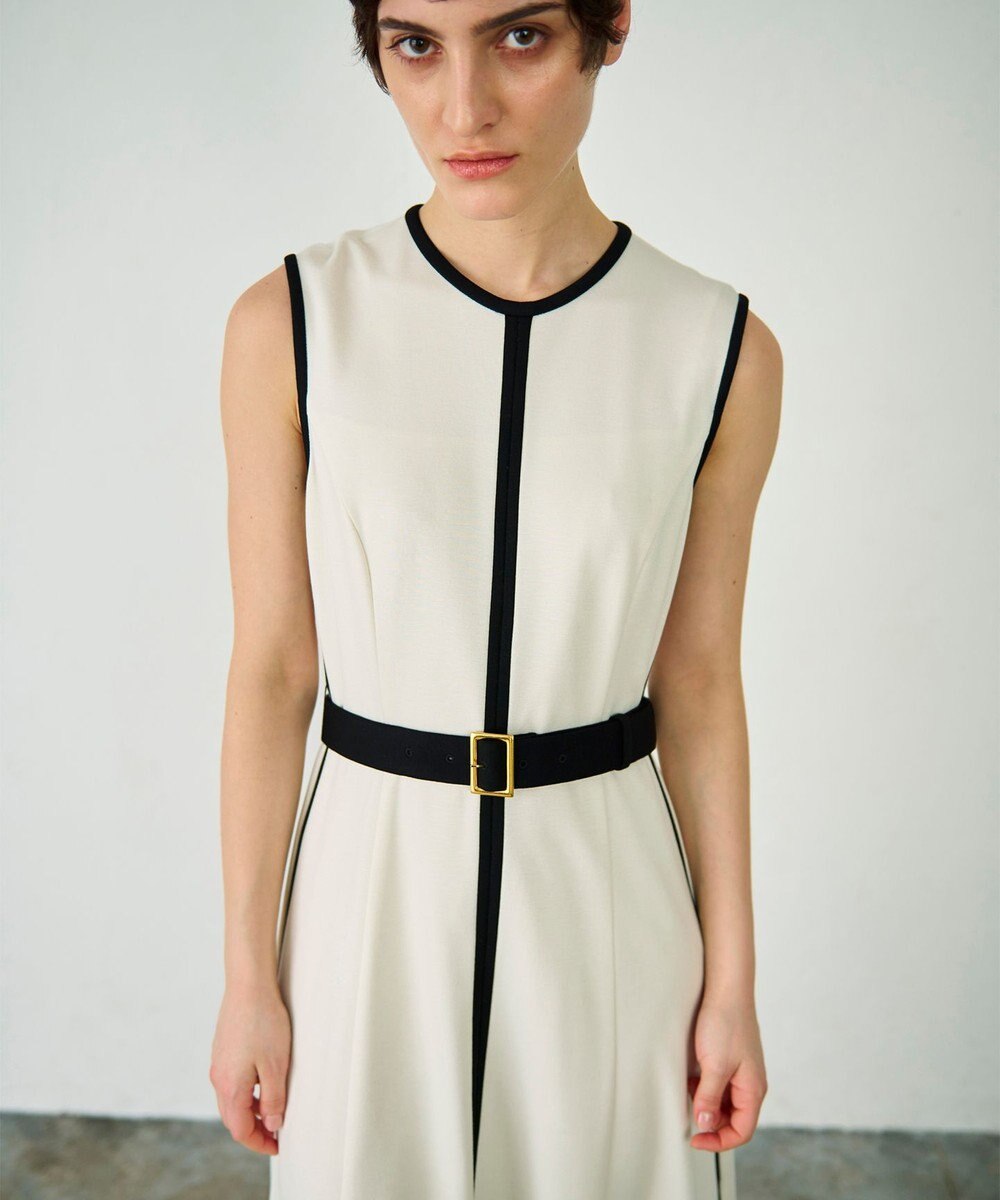 GRACE CONTINENTAL 配色ポンチフレアワンピース