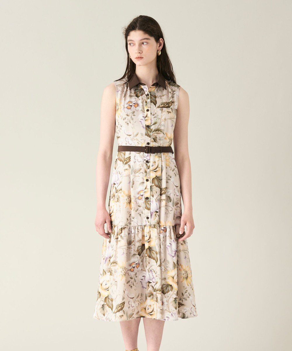 GRACE CONTINENTAL ボタニカルプリントワンピース 