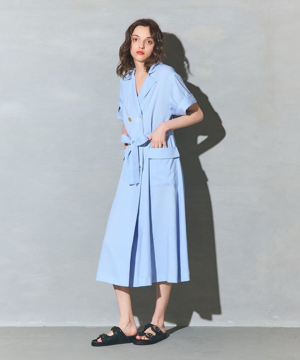 GRACE CONTINENTAL リネンタッチミリタリードレス 