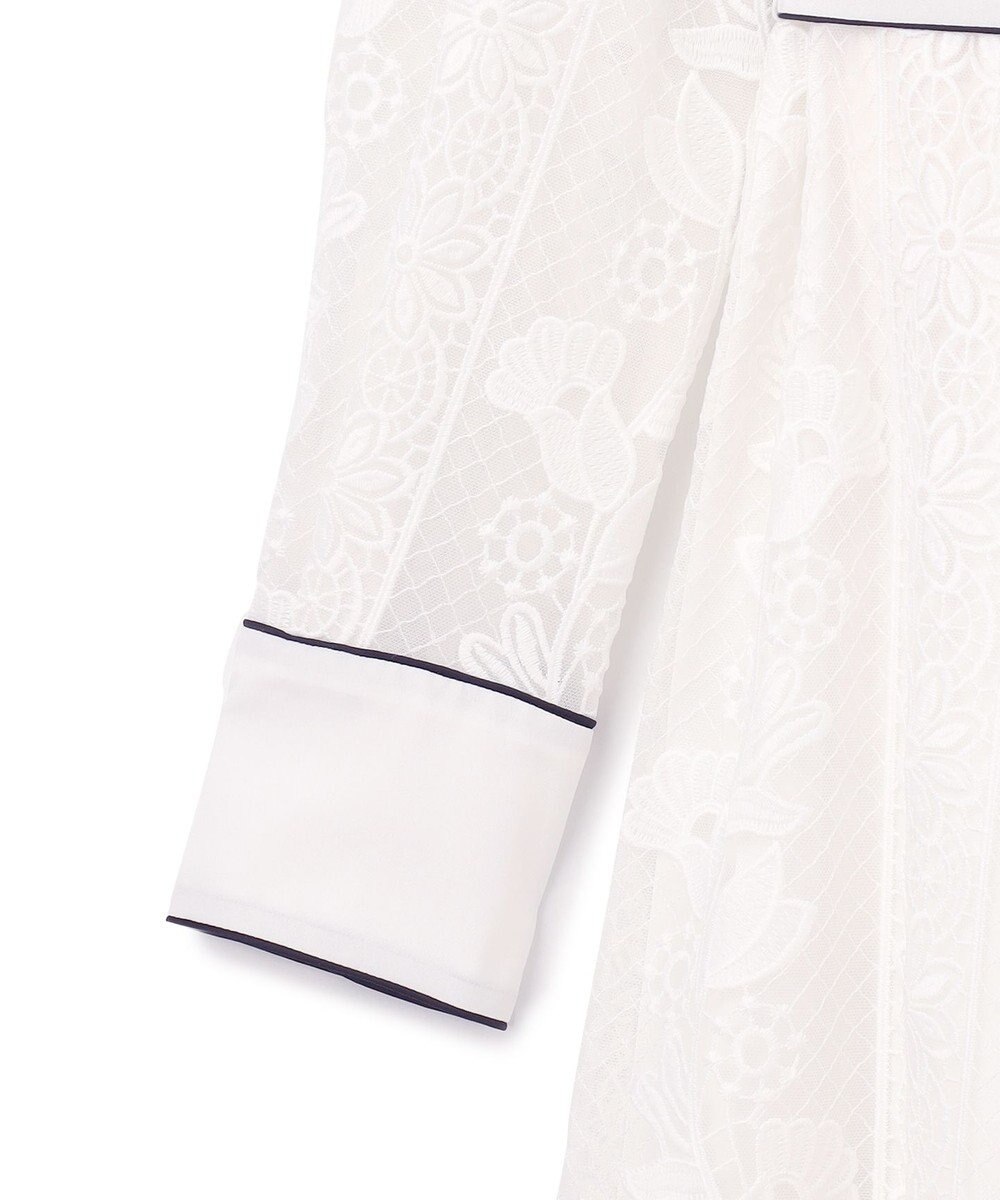 GRACE CONTINENTAL ストライプフラワー刺繍ワンピース 