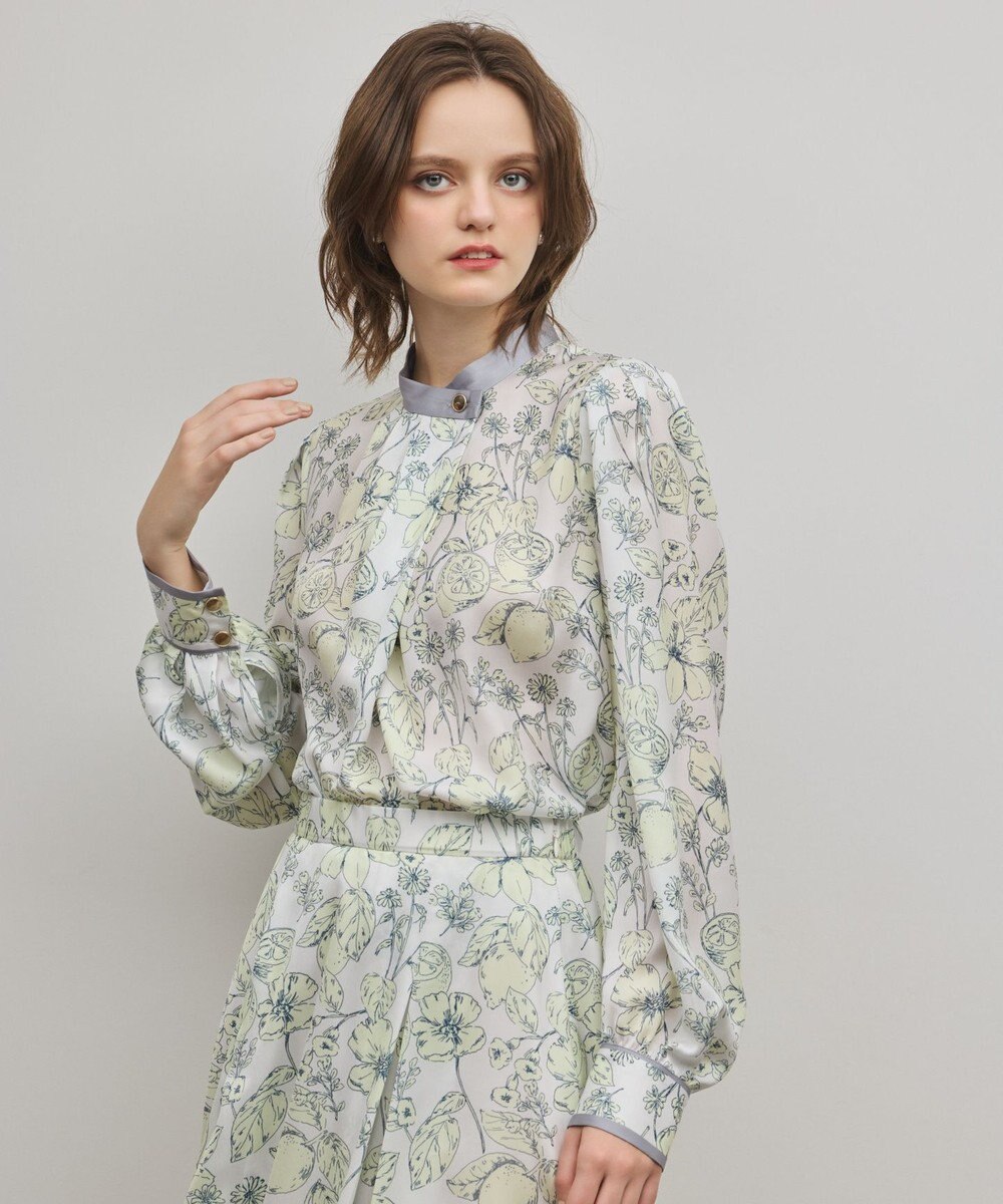 GRACE CONTINENTAL フルーツフラワープリントトップ 