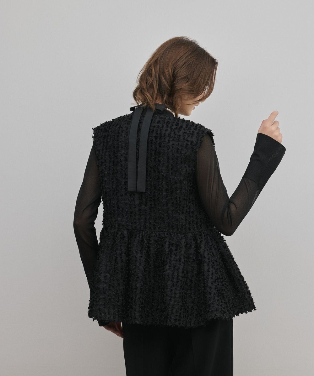 GRACE CONTINENTAL カットジャガードペプラムジレ 