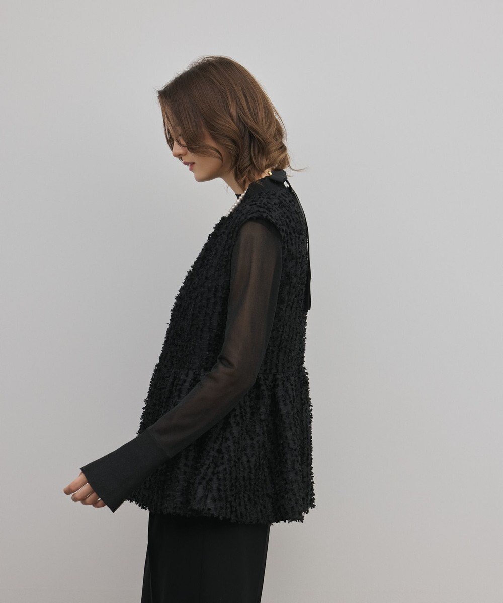 GRACE CONTINENTAL カットジャガードペプラムジレ 