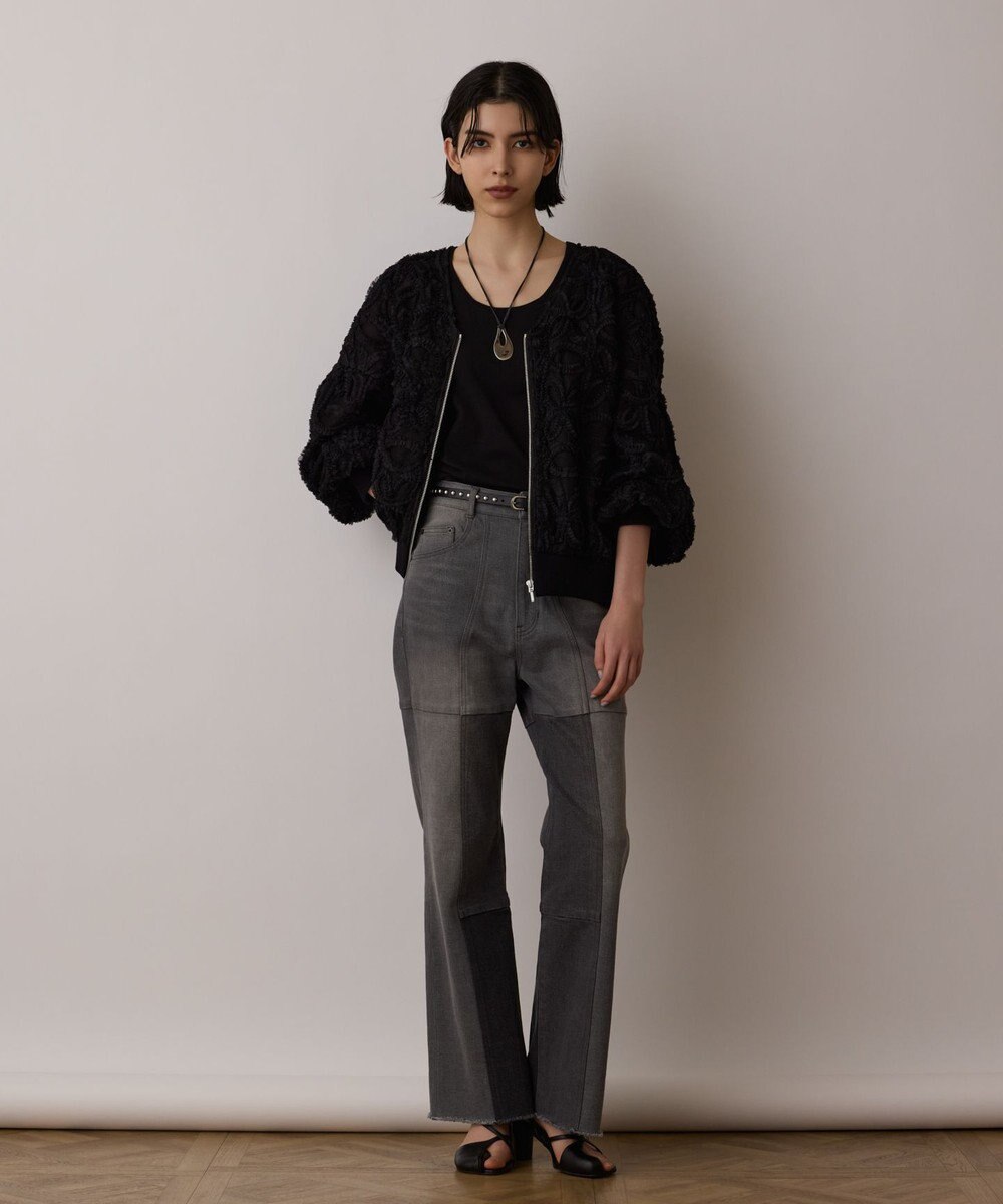 GRACE CONTINENTAL パッチワークデニムパンツ 