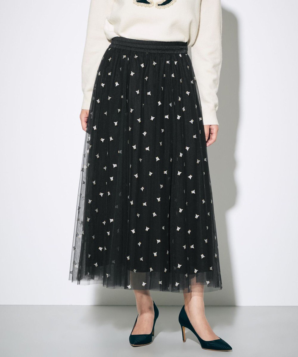 GRACE CONTINENTAL ブーツプリントチュールスカート 