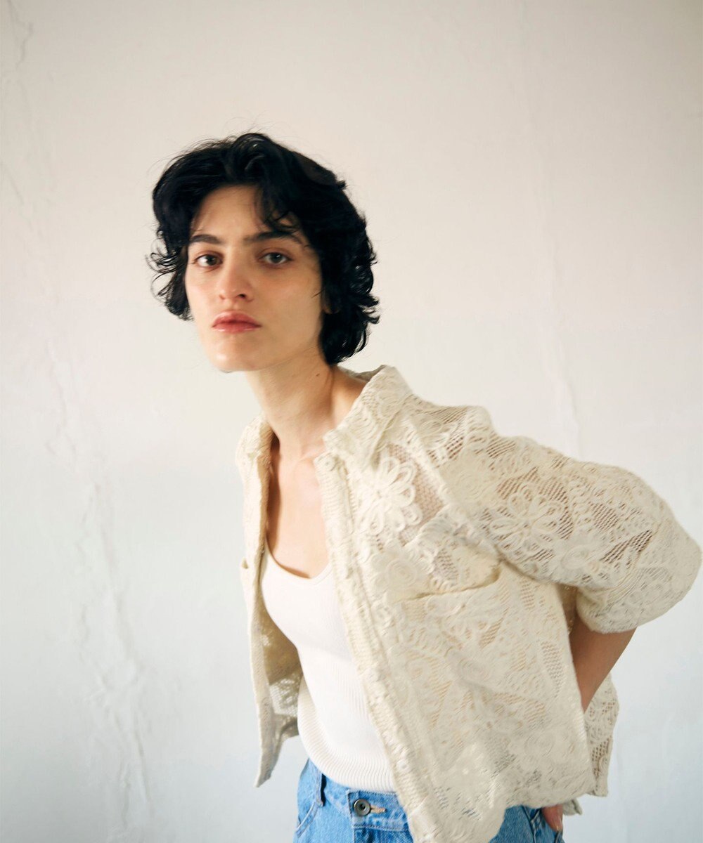 GRACE CONTINENTAL バックタックレースシャツ 