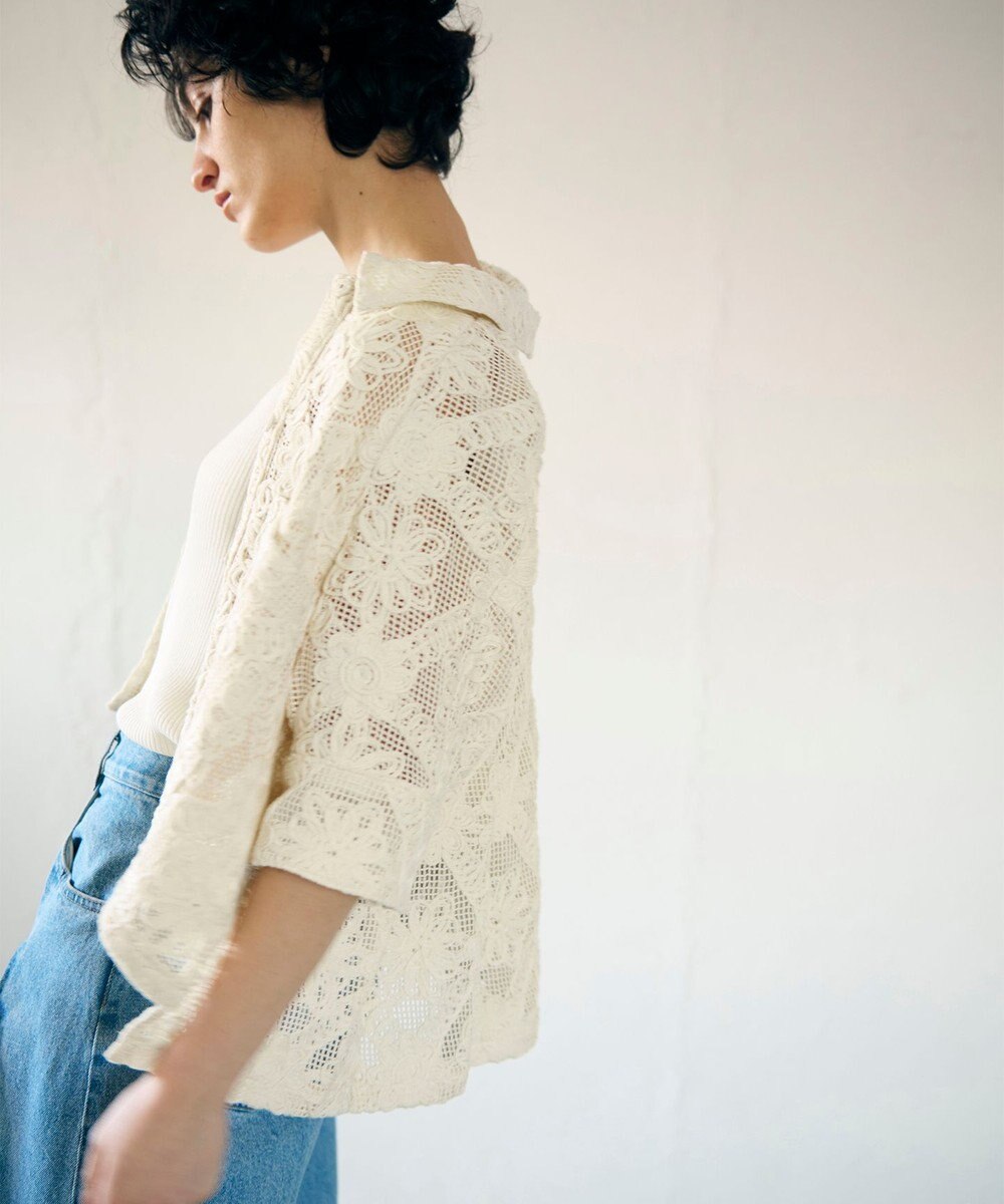 GRACE CONTINENTAL バックタックレースシャツ