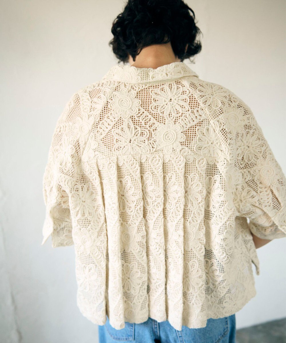 GRACE CONTINENTAL バックタックレースシャツ 