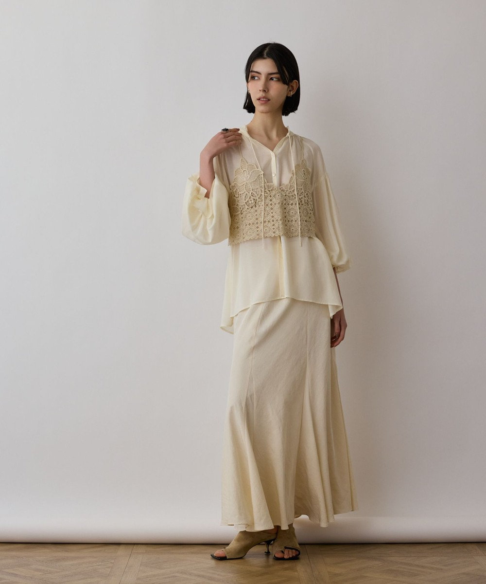 GRACE CONTINENTAL レースキャミ付カフタンブラウス