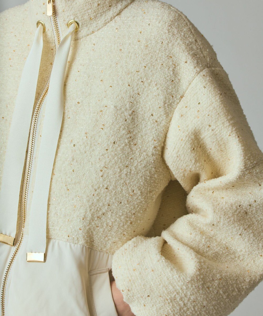 GRACE CONTINENTAL ツイードコンビパフィーブルゾン 