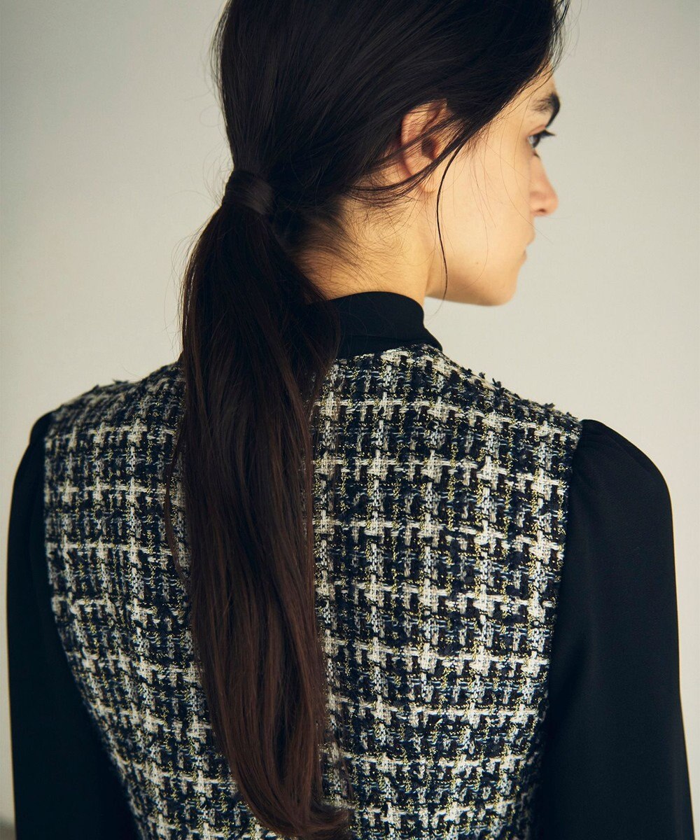 GRACE CONTINENTAL ツイードコンビワンピース 