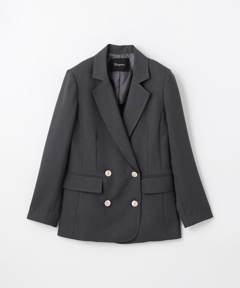 GRACE CONTINENTAL 麻調バックギャザージャケット 