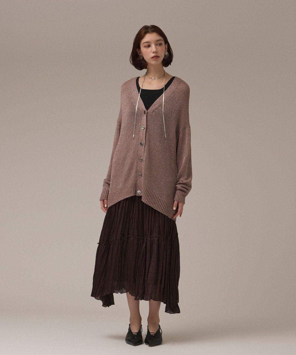 GRACE CONTINENTAL ラメルーズニットカーディガン 