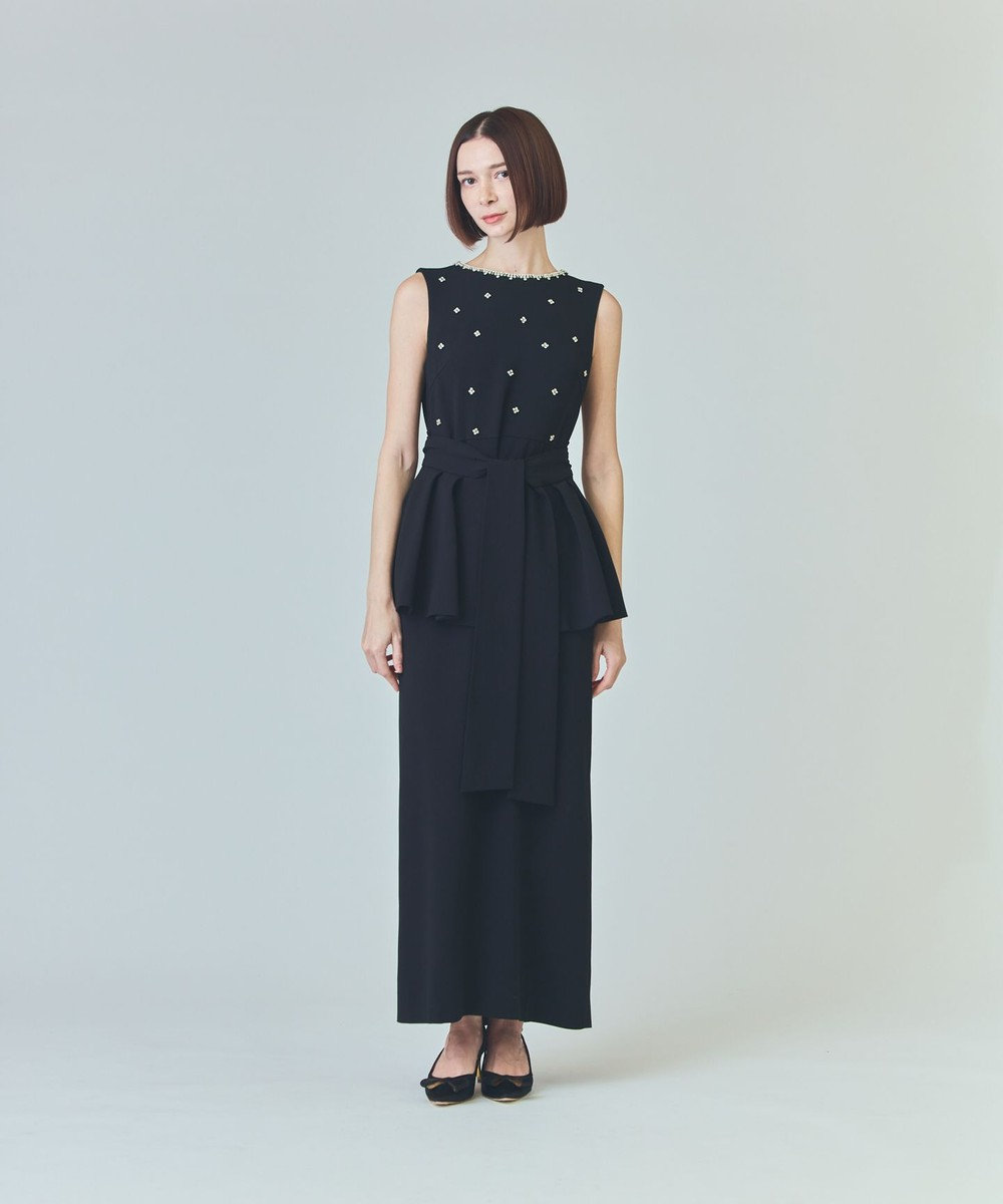 GRACE CONTINENTAL ペプラムリボンドレス