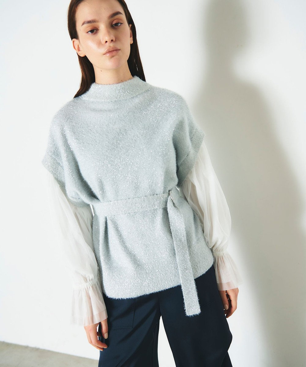 GRACE CONTINENTAL フェザーニットコンビトップ