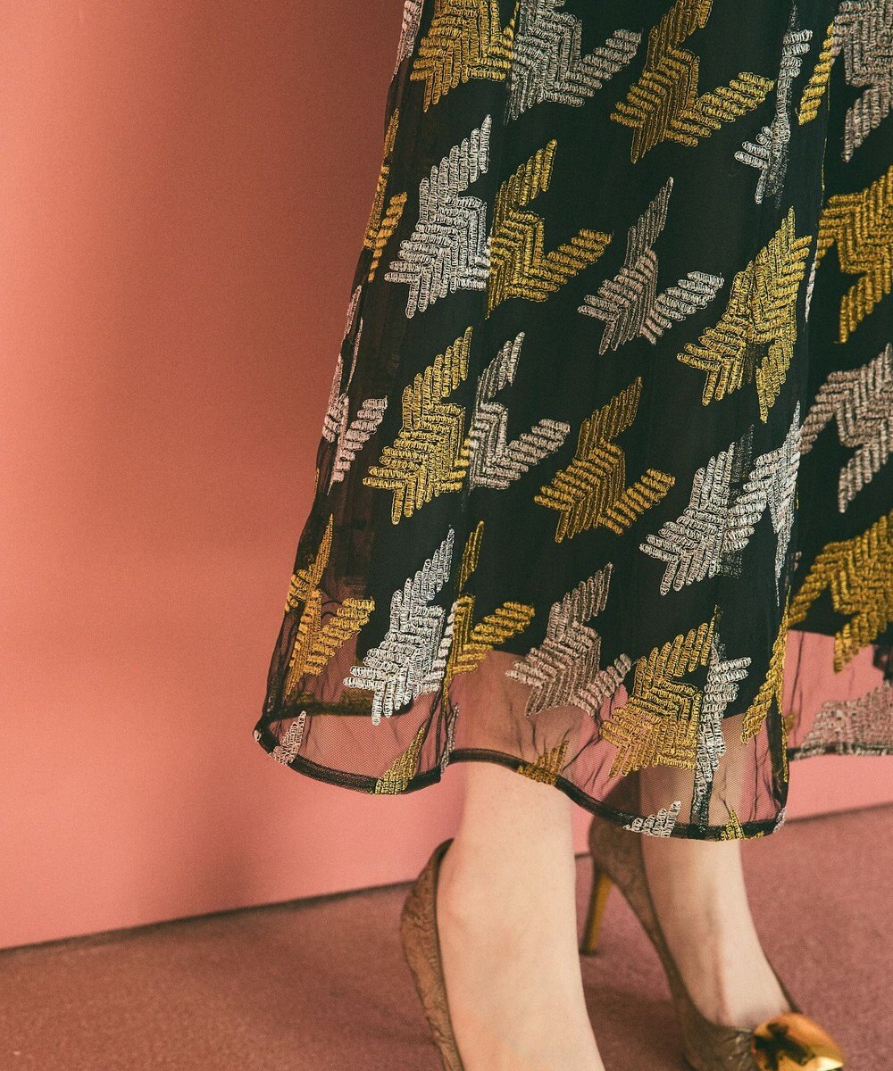 GRACE CONTINENTAL 千鳥刺繍チュールスカート 