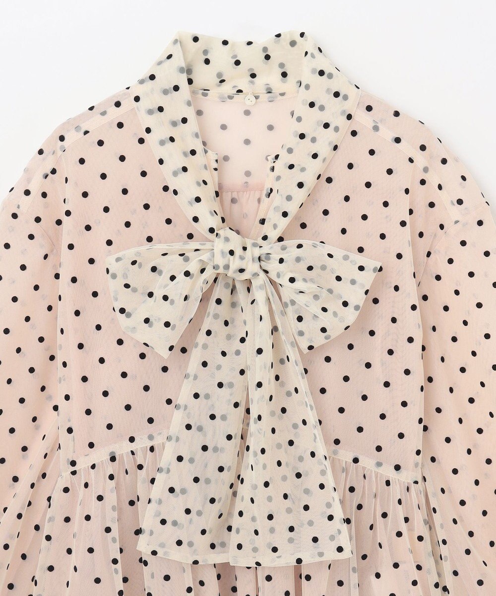 GRACE CONTINENTAL ドットフロッキーチュールトップ 