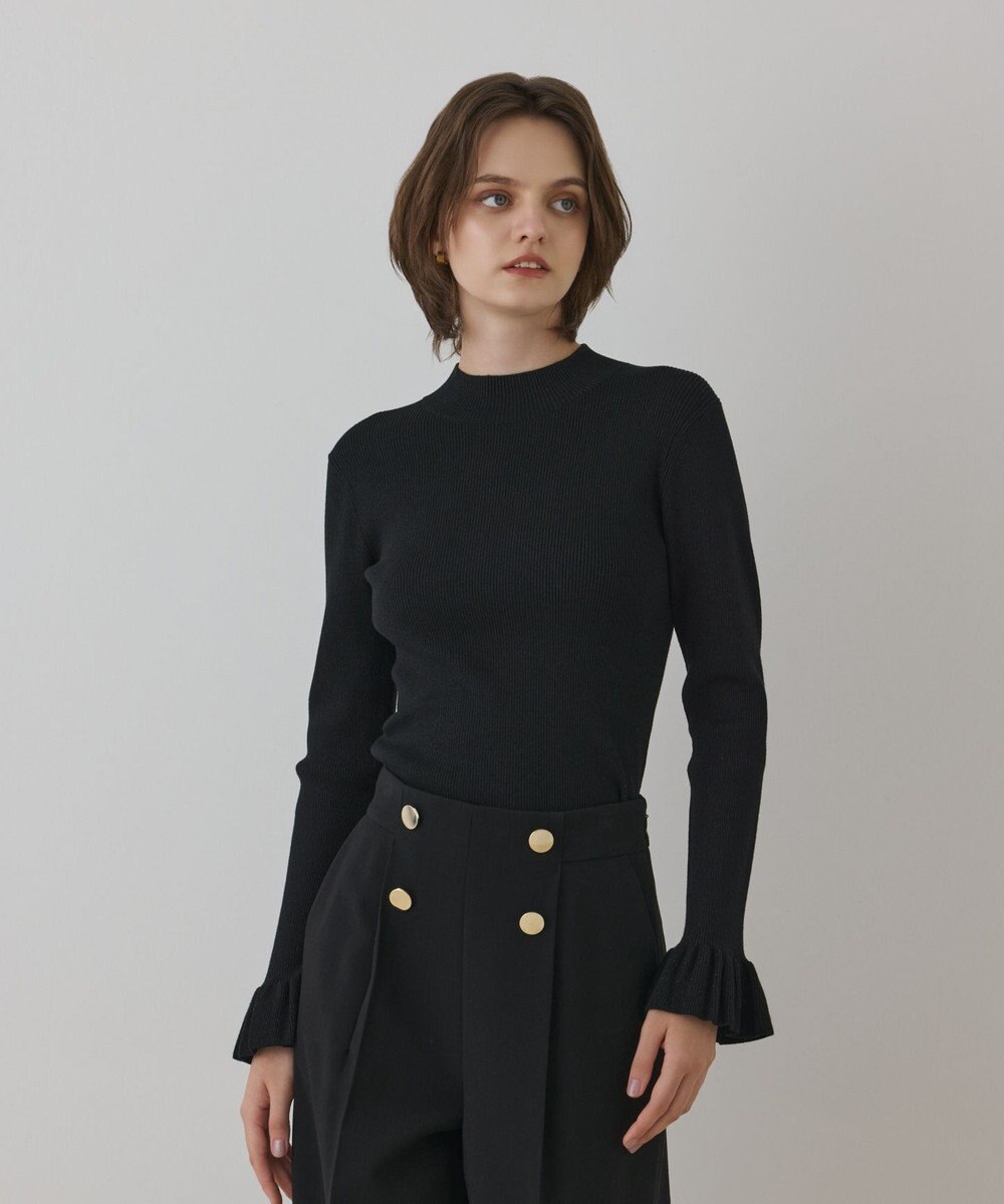 GRACE CONTINENTAL ラメリブニットトップ 