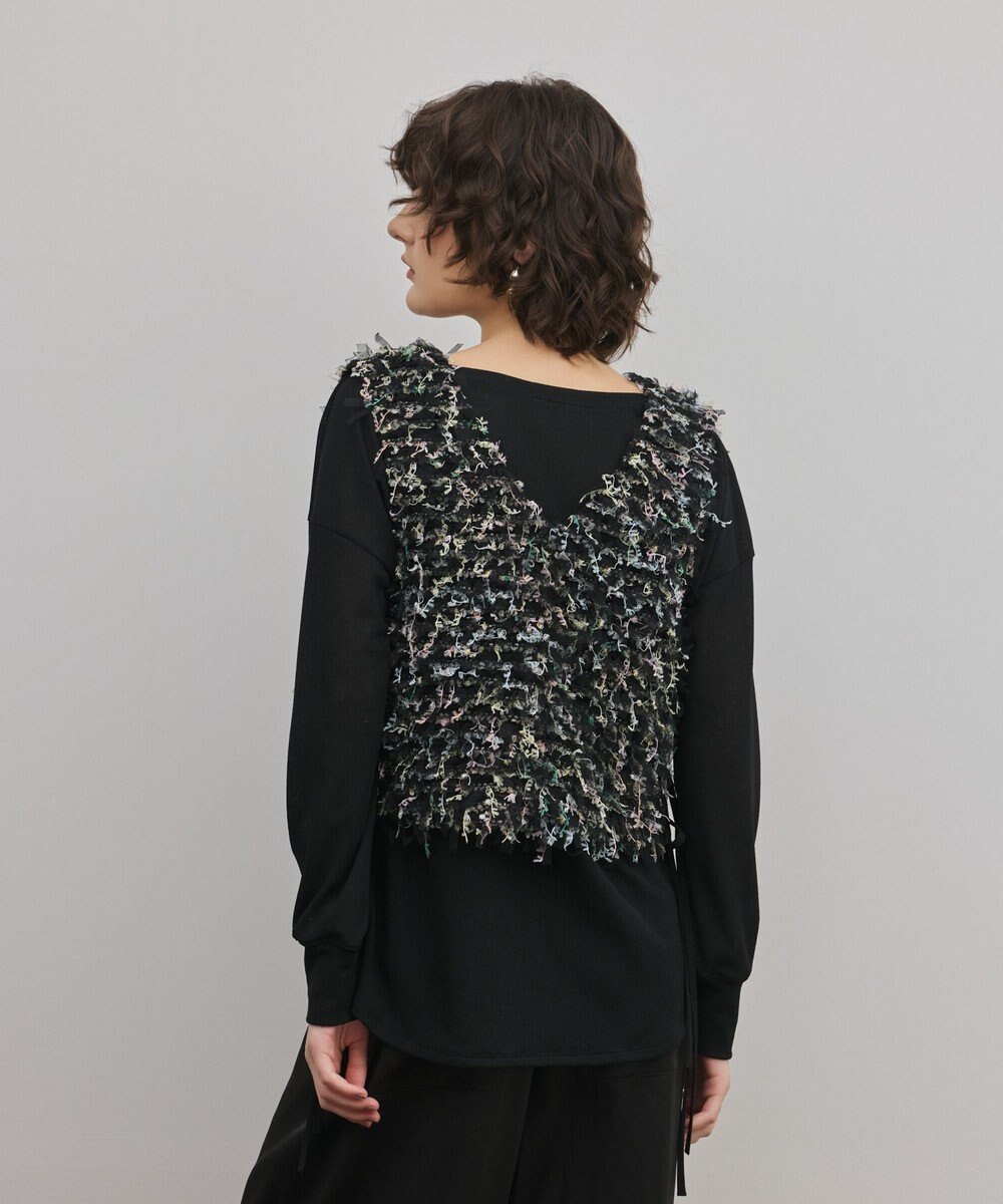 GRACE CONTINENTAL フリンジチュールベスト 