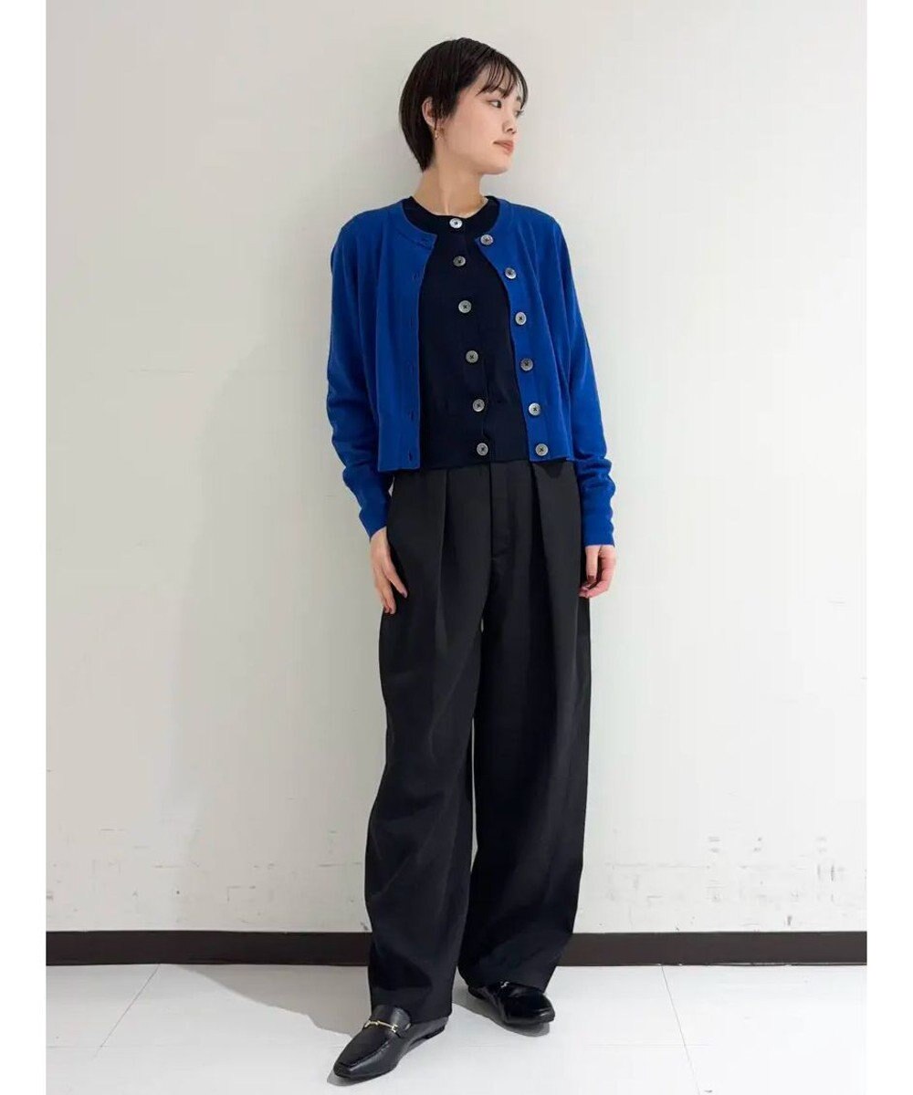 GRACE CONTINENTAL バイカラーウールニットカーディガン 