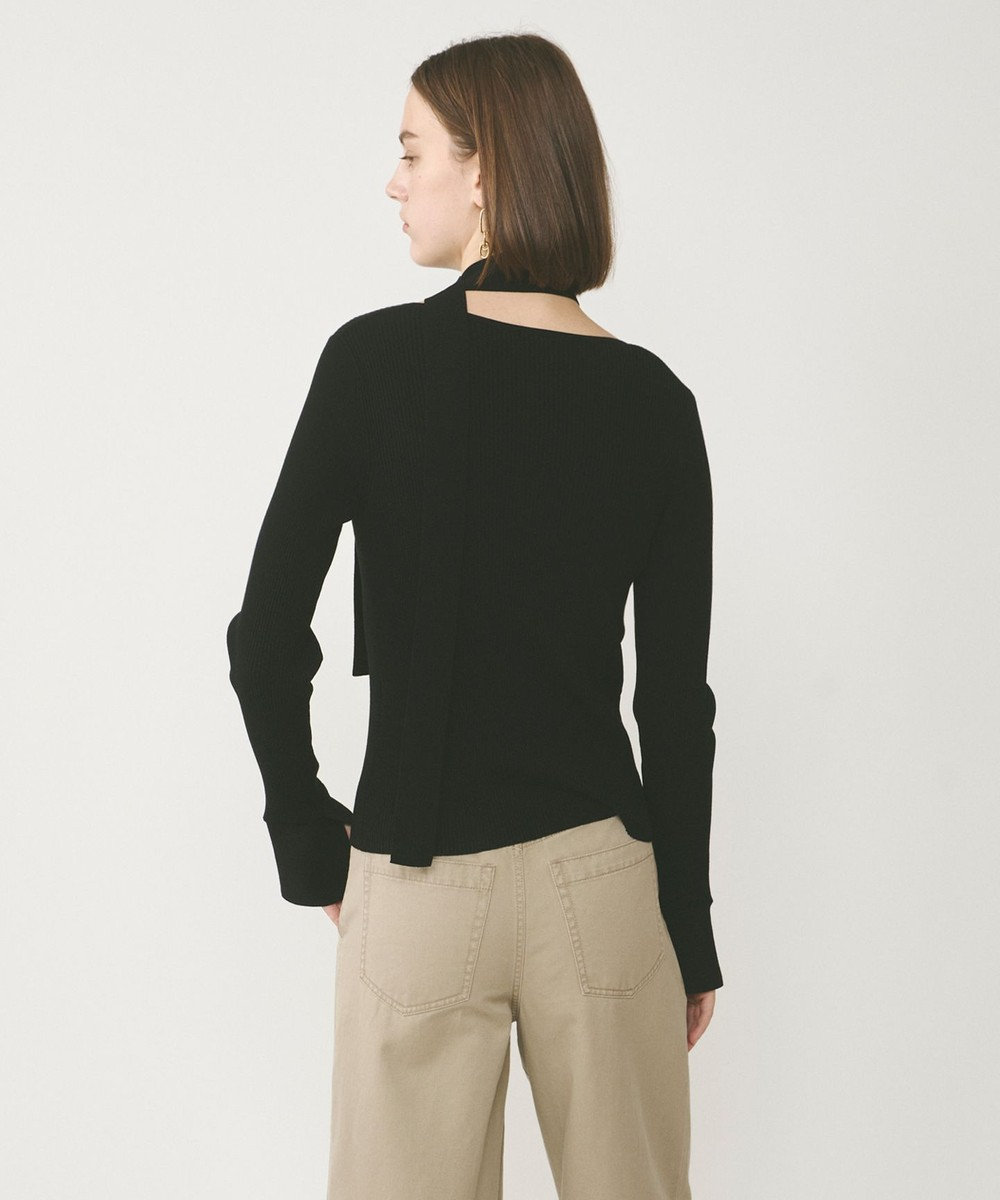 GRACE CONTINENTAL ボウタイリブニットトップ