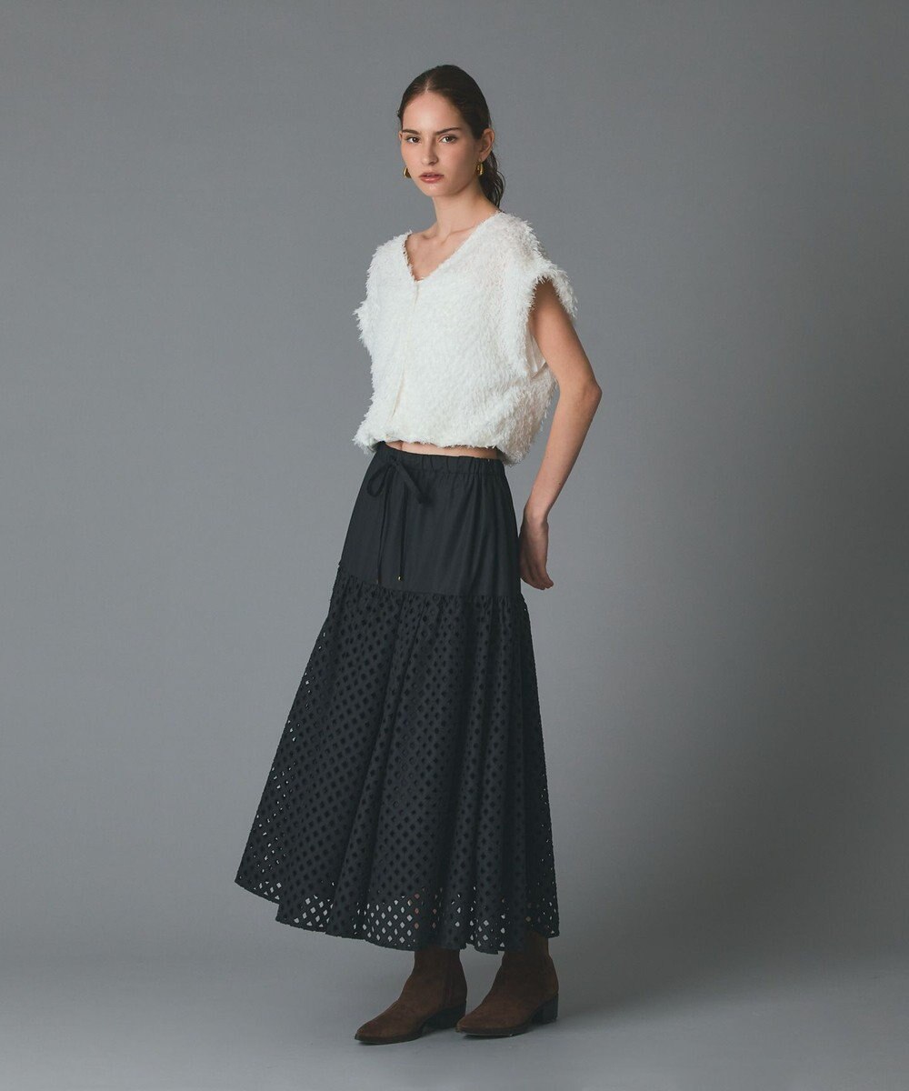 GRACE CONTINENTAL メッシュカットワークスカート 