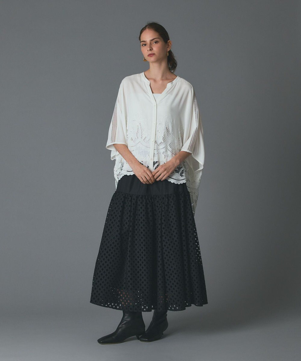 GRACE CONTINENTAL メッシュカットワークスカート 