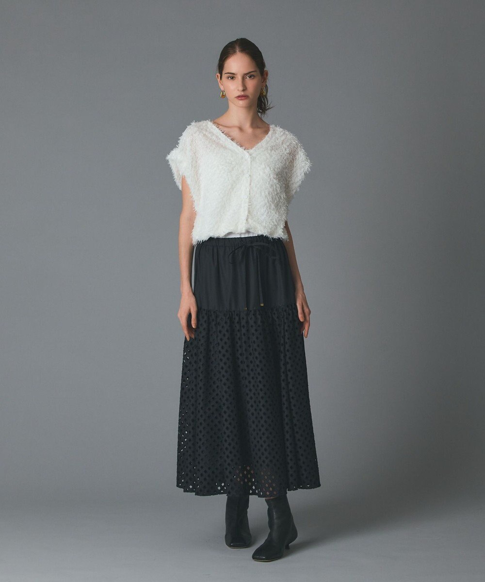 GRACE CONTINENTAL メッシュカットワークスカート 