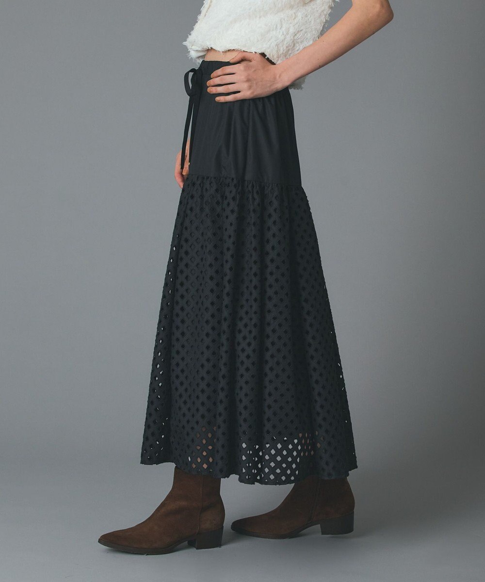 GRACE CONTINENTAL メッシュカットワークスカート 