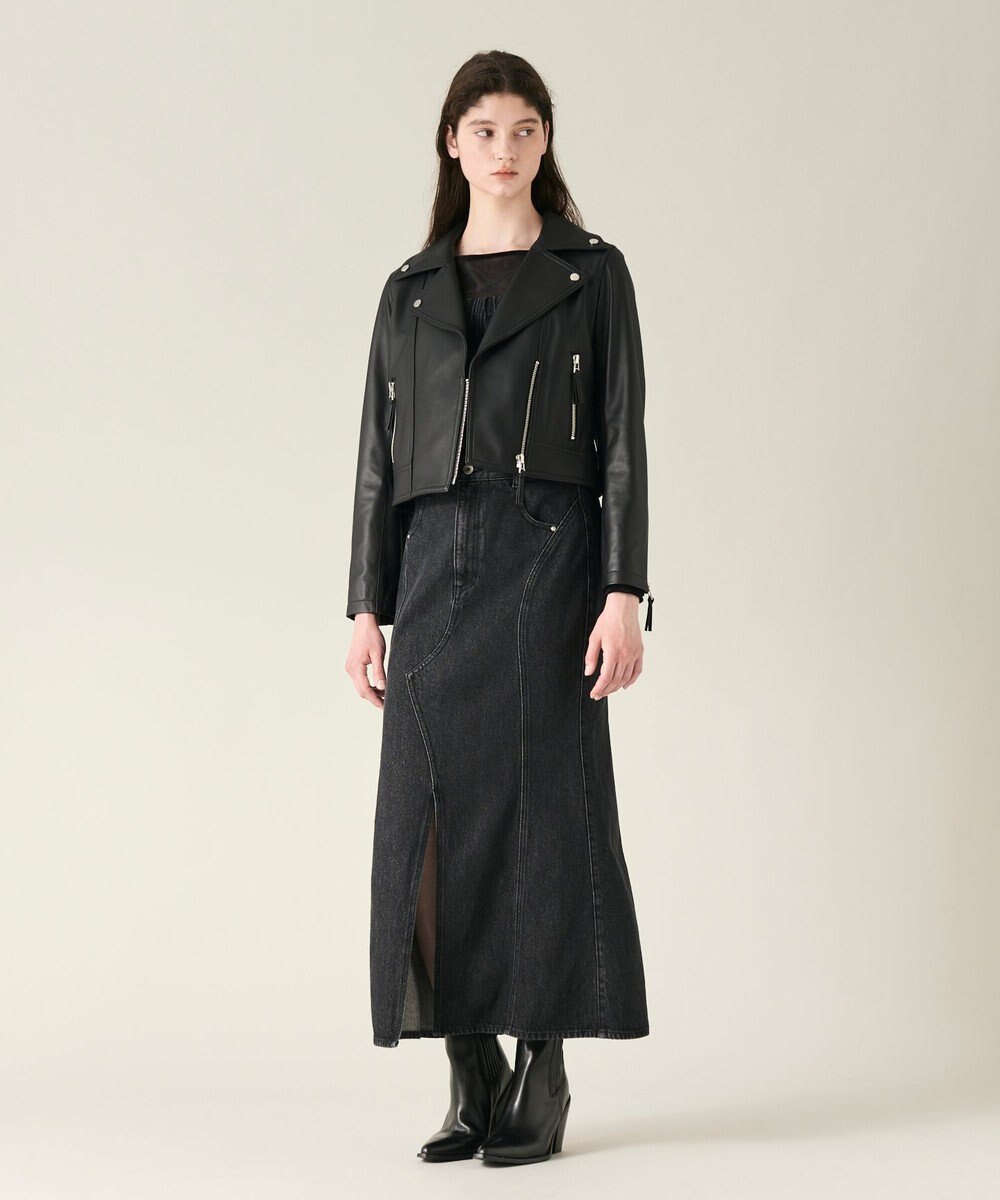 GRACE CONTINENTAL ラムレザーライダースジャケット