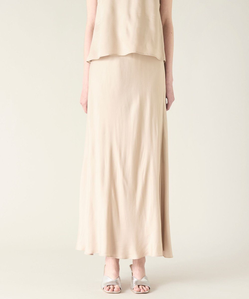 GRACE CONTINENTAL キュプラサテンフレアスカート