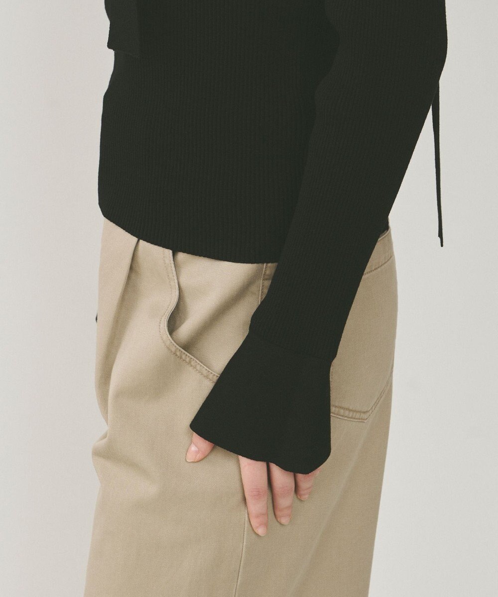 GRACE CONTINENTAL ボウタイリブニットトップ 