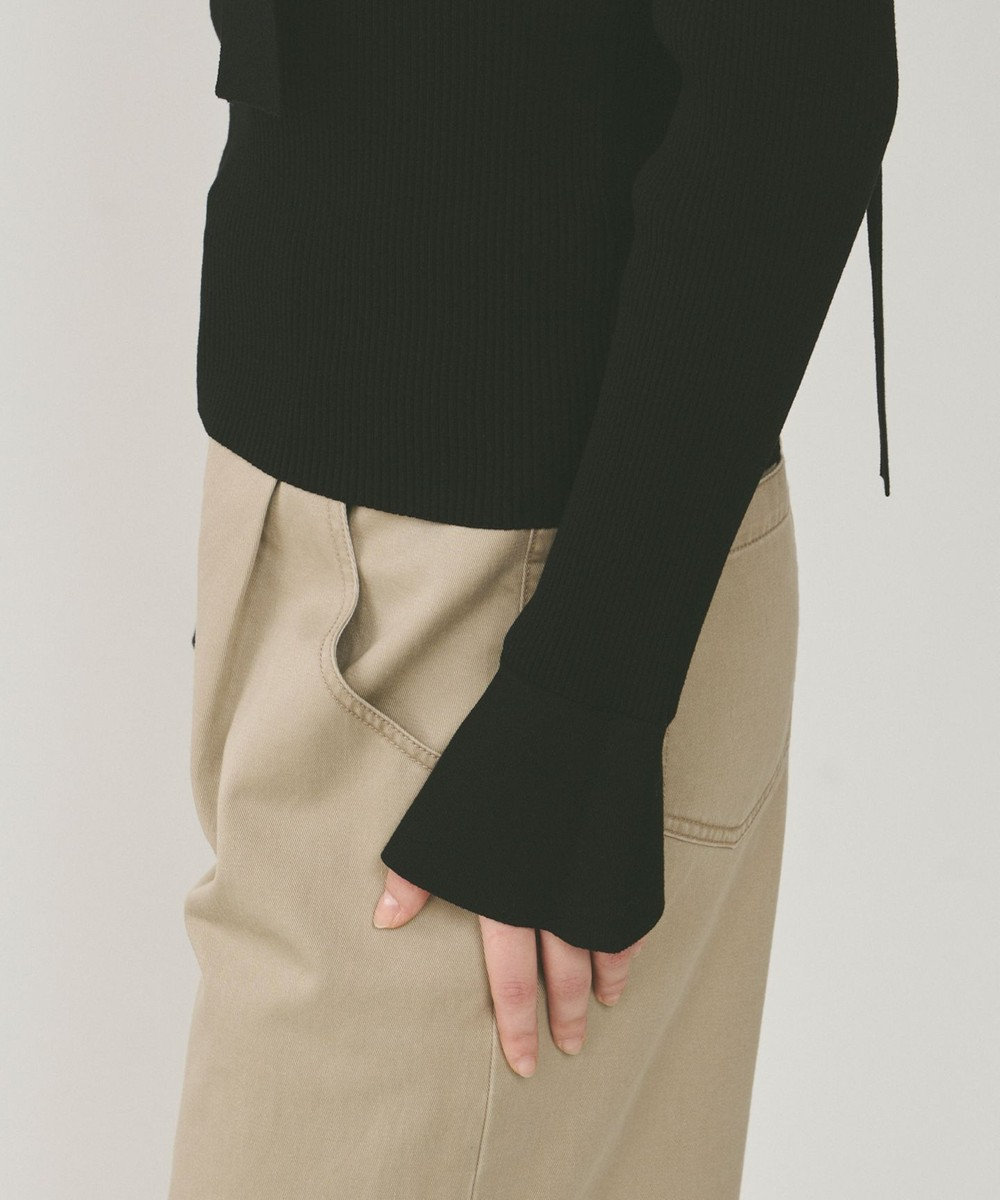 GRACE CONTINENTAL ボウタイリブニットトップ