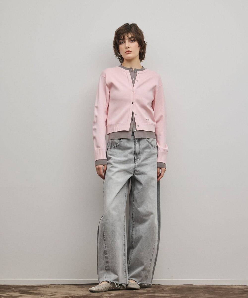 GRACE CONTINENTAL レイヤード風ニットカーディガン 