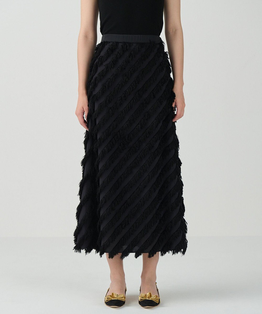 GRACE CONTINENTAL フェザーバイアスロングスカート 