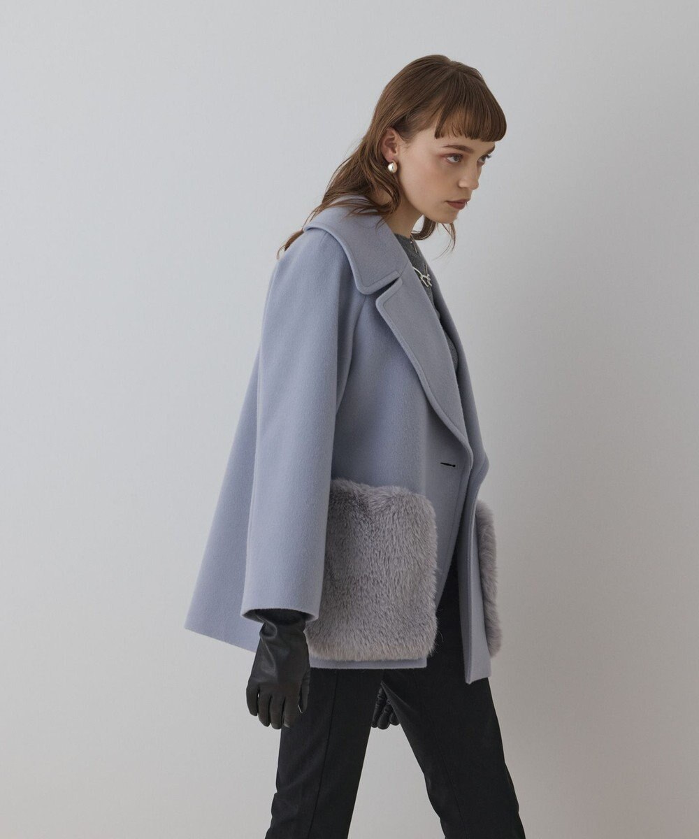 GRACE CONTINENTAL ファーポケットピーコート 