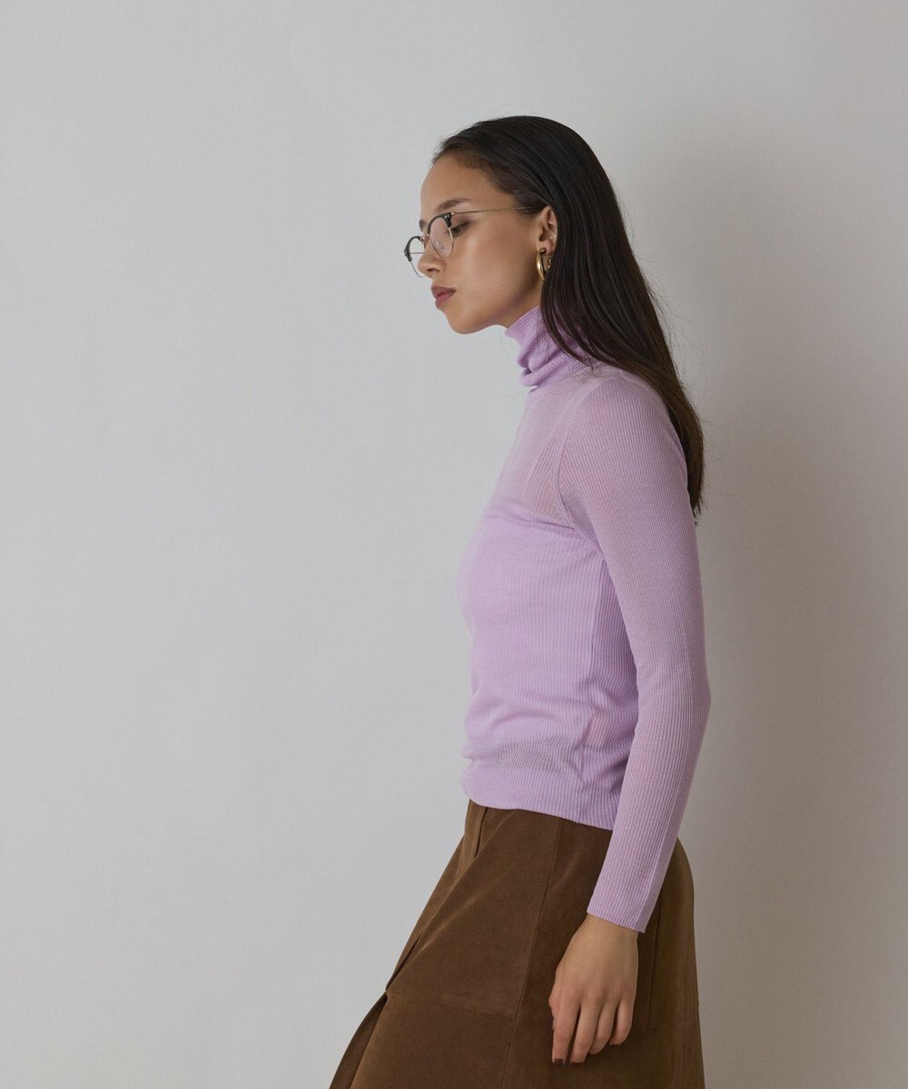 GRACE CONTINENTAL シアーリブニットトップ 